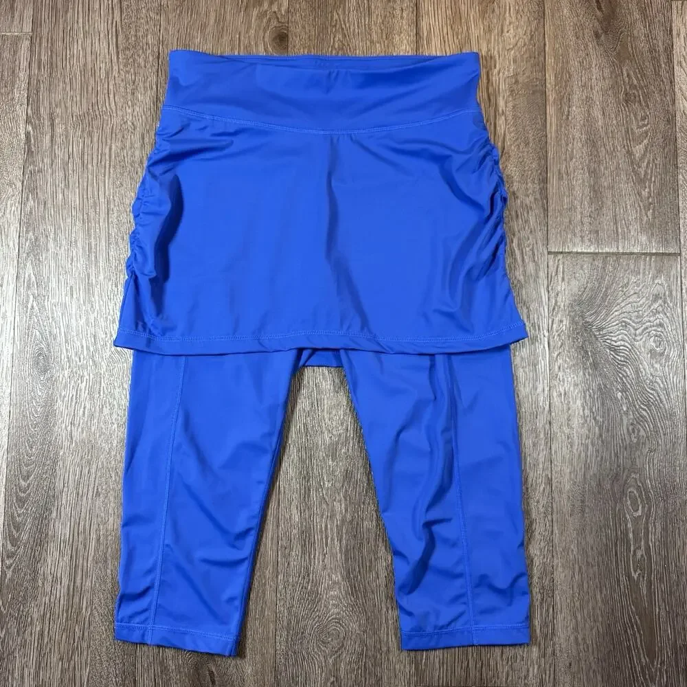 Sol Sister 2 in 1 Swim Skirt Leggings Skort Blue Athletic Medium